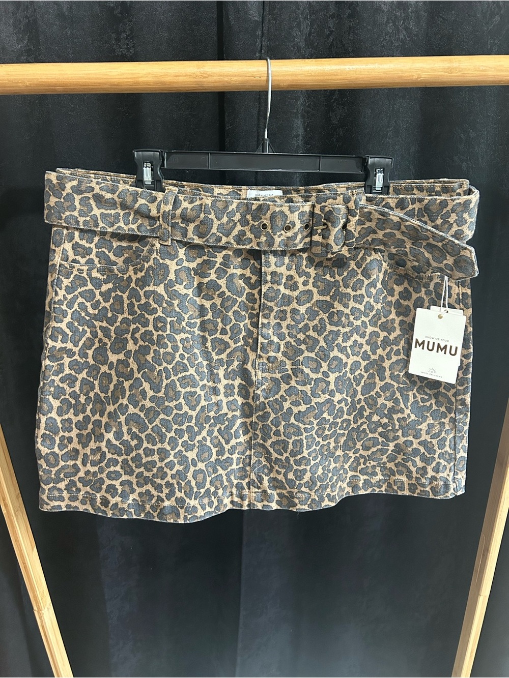 Show Me Your MuMu Leopard Print Mini Skirt - Brown & Black